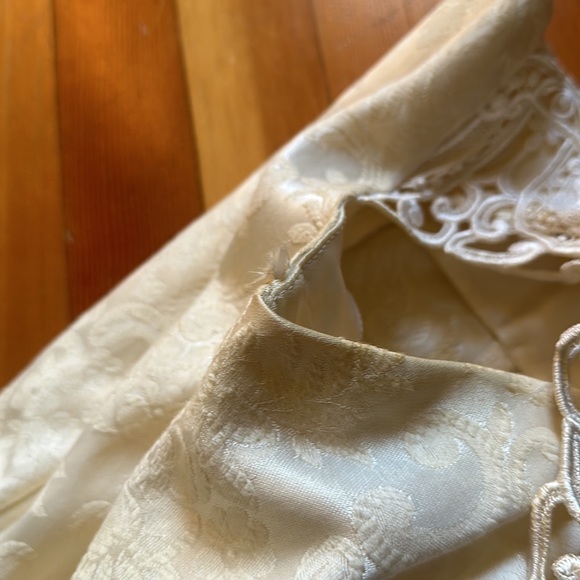 Vintage Lace Neckline Floor Length Gunne Sax Jessica McClintock Dress - Picture 11 of 12